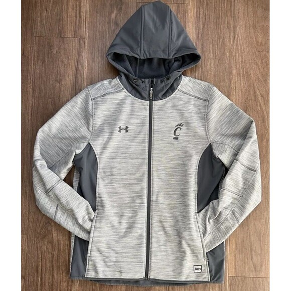 Cold Gear Under Armor Cincinnati Bearcats Football Zip Up Large Team Gear Gray - Picture 1 of 6